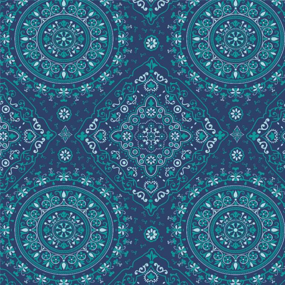 TECIDO ADESIVADO Donna Azulão Acqua Fundo Turquesa 100%ALG 47cm x 1,00cm