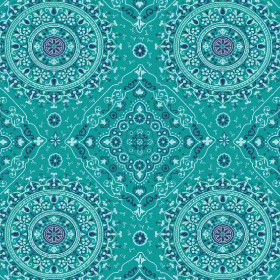 TECIDO ADESIVO Donna Azulão Acqua Fundo Turquesa 100%ALG 47cm x 1,00cm