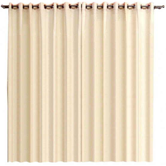 Cortina c/ilhoses p/varão L400xH260  Crú - Center Fabril 