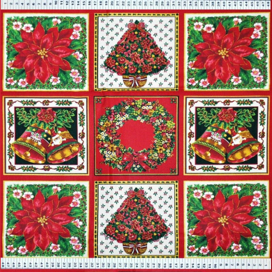 Tricoline estampa Natal Guirlandas 100% algodão