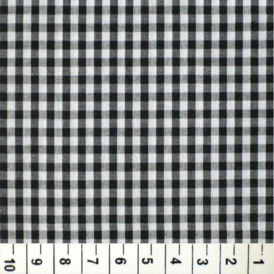 Tecido Tricoline Xadrez Vichy 8XM Preto Larg 150cm 100%algodão