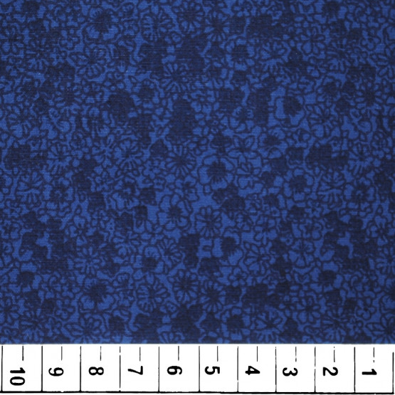 Tricoline estampada floral azul 100% algodão