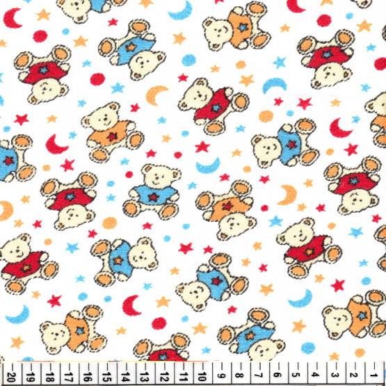 Tecido Flanela Estampa Infantil Sarja Plus Larg. 80cm d5