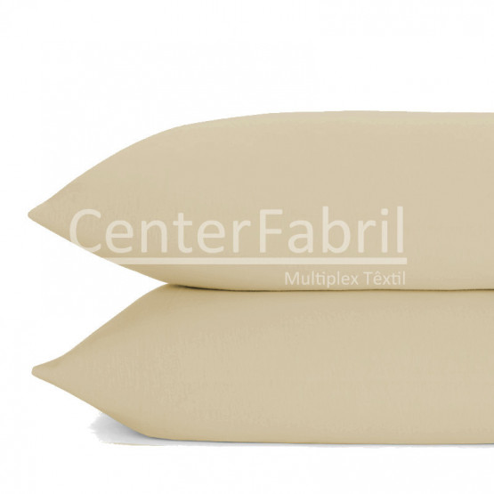 Fronha Malha Fio Penteado 30/1 Bege c/2 unid 50x70cm 100%Algodão -Lynel  Stampa