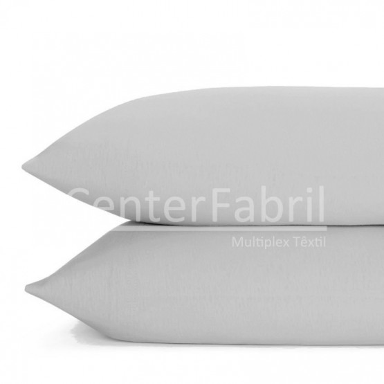Fronha Malha Fio Penteado 30/1 Cinza c/2 unid 50x70cm 100%Algodão -Lynel  Stampa