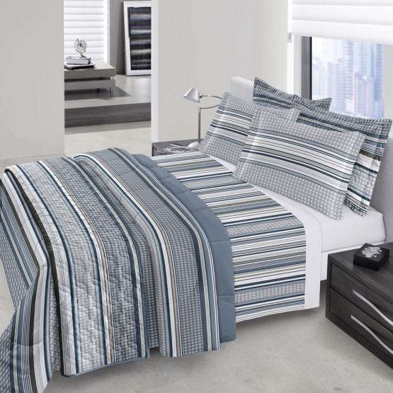 Jogo de Cama Santista Metropole Platinum Casal 4 Peças - Percal 200 Fios 70% Algodão/30%Modal