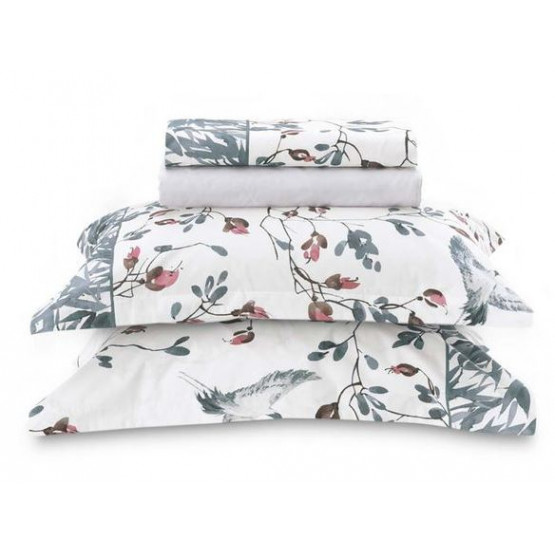 JOGO CAMA CASAL PERCAL 200FIOS Aika 140x190x40cm Alt 100%Algodão