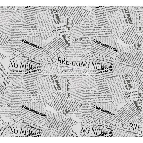 Tecido para Parede Wall Decor Jornal (Refilado) Larg.140cm 72% algodao/28%poliester de R$ 37,90 por