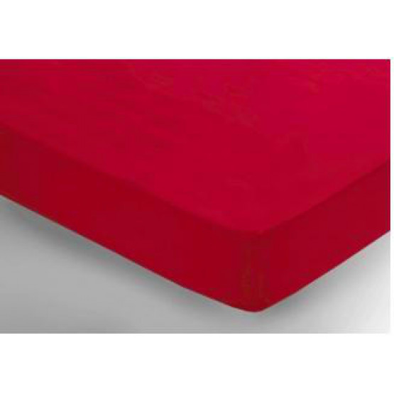 Lençol Solteiro Malha Soft - 150gr/m² Vermelho - Fio 30 com Elástico Soft 88cmx188cmx15/25cm