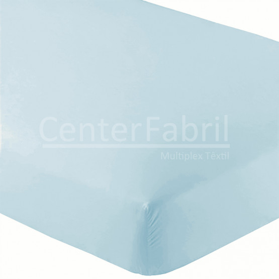 Lençol Casal Malha Avulso Azul Claro com Elástico 100% Algodão 140cmx190cmx30cm - Stampa