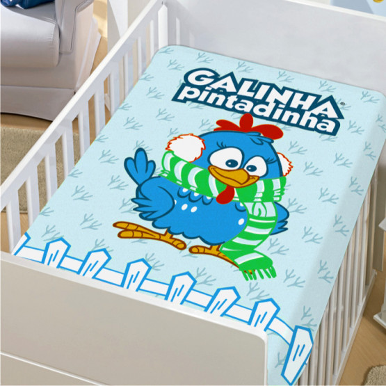 Manta para Berço Galinha Pintadinha de Microfibra - Ouvindo Música