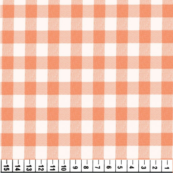 Tecido Oxford Xadrez Laranja Atoalhado xd2 Larg. 147cm 100%Poliester