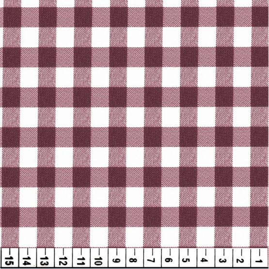 Tecido Oxford Xadrez Vinho Atoalhado xd2 Larg. 147cm 100%Poliester
