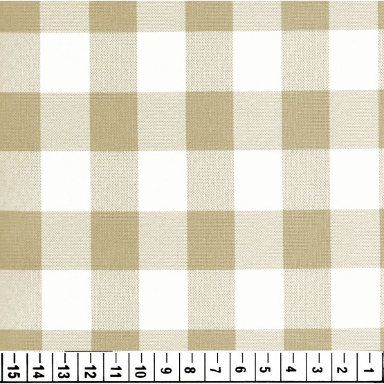 Tecido Oxford Xadrez Caqui Atoalhado xd3 Larg. 147cm 100%Poliester