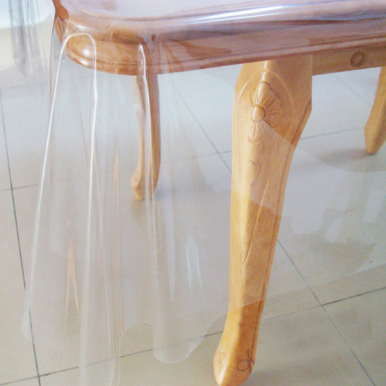 PLASTICO TRANSPARENTE CRISTAL 0,30MM P/ TOALHA DE MESA LG.140CM - VENDA POR METRO - 1