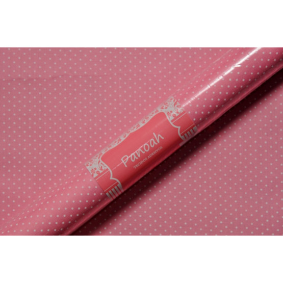 TECIDO ADESIVO A4 Poá Pequeno Rosa Bebe 100%ALG 23cm x0,33cm