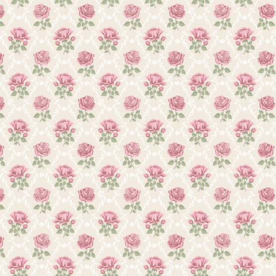 TECIDO ADESIVO A4 Rosas Classicas 100%ALG 23cm x 0,33cm