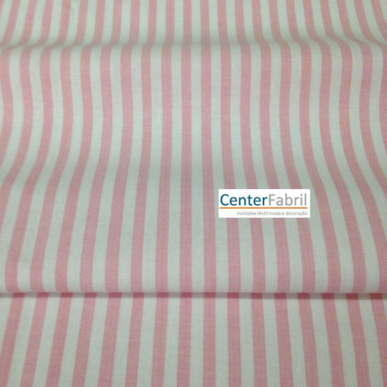 Tecido Lençol Listrado Rosa Larg 160cm 100%Algodão ref 72001