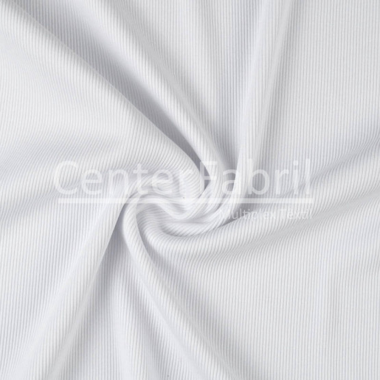 Malha Punho - Ribana Tubular canelado grosso Branco Largura 57cm 98%Algodaõ 2%Elastano Preço por Metro