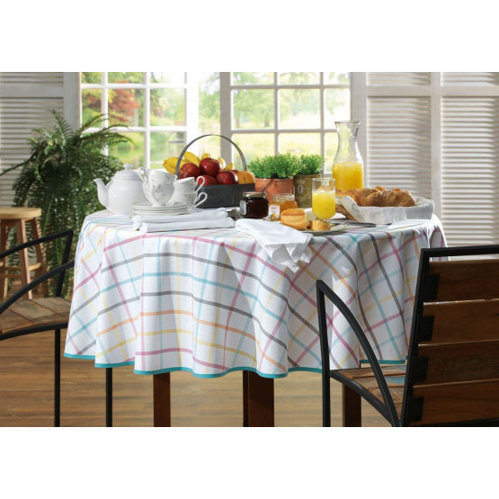 Toalha de Mesa Retangular Sempre Limpa para 8 lugares - Tartan - Karsten