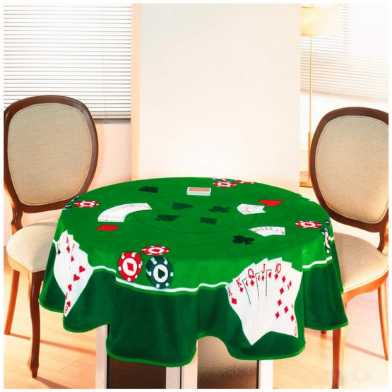 TOALHA de MESA para JOGOS REDONDA - BARALHO - 160 CM