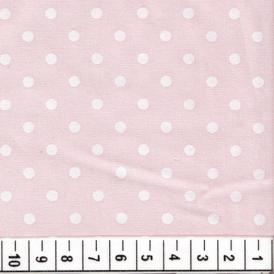 Tecido Tricoline Bolinhas Brancas e Fundo Rosa