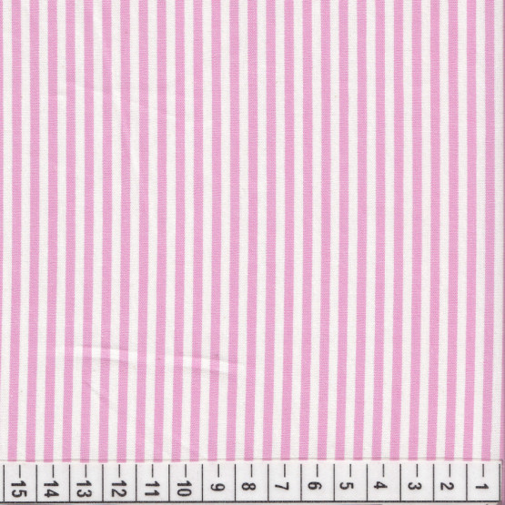 Tecido Tricoline Listrada Rosa Med Fio Tinto Madrid Larg 1,50mt 100%algodão