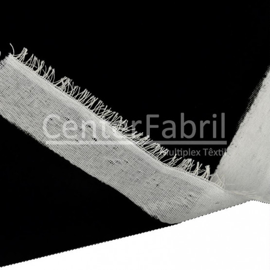 Tecido Veludo 2 Lados Sintético Preto Larg.140cm Base 60%Algodão 40%Poliester/Superf.100%Poliamida