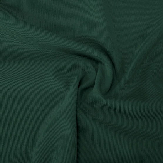 Tecido Veludo Cotelê Verde escuro c/Elastano 16canais Larg.145cm 80%Poliester 17%Poliamida3%Elastano.Conserv1-N/2-2/3-2/5-3/6-1