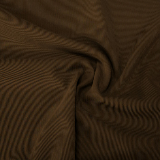 Tecido Veludo Cotelê Marrom c/Elastano 16canais Larg.145cm 90%Poliester7%Poliamida3%Elastano.Conserv1-N/2-2/3-2/5-3/6-1