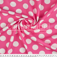 Tecido Tricoline Est Coleção Funny Dots - Bolas Brancas Fundo Pink Minnie Larg.150cm 100%Algodão Conserv1-J/2-2/3-2/5-3/6-1