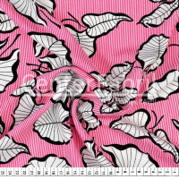 Tecido Viscose Listrado Pink Floral  Larg.140cm 100%Viscose 106gr/m². Conserv1-N/2-2/3-2/4-3/6-1