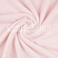 Tecido Atoalhado Felpudo Microfibra Rosa Claro Largura 145cm 100%Poliester  205gr/m2