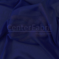 Tecido Chiffon Azul Bic Escuro Larg 147cm 100% Poliester 82gr/m2- Preço por metro. Conserv1-N/2-2/3-2/4-5/5-3/6-1