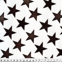 Tecido Cetim estampado Estrelas Pretas Larg. 1,47mt 100% Poliester