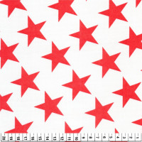 Tecido Cetim estampado Estrelas Vermelhas Larg. 1,47mt 100% Poliester