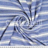 Tecido Malha Imperial Listrado Azul/Branco  Largura 150cm 97%Poliester 3%Elastano