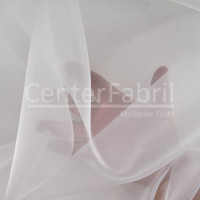 Organza Cristal Branco com brilho Lg.147cm 100%Poliester. Conserv 1-M/2-2/3-2/5-3/6-1/6-3