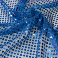 Tecido Paetê Laminado Azul Royal e fundo Azul Royal  100% poliester Larg. 100cm- Conserv 1-P/2-2/3-2/5-4/6-8