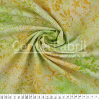 Tecido Tricolline Batik Original Amarelo com Verde Larg 110cm 100%Algodão Conserv 1-I/2-2/3-2/4-1/5-2/6-1