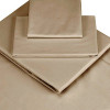 Lençol Casal Percal 200 fios com Elástico Cáqui 190x140x30cm - 1