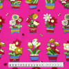 Tecido Tricoline Estamp Vasos Color Fdo Rosa Pink Larg147cm 100%Algodao - 1
