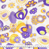 Tecido Tricoline Estampa Roxo e Laranja Fdo Bco Larg,140cm 100%Algodão Promo de R$26,90 por - 1