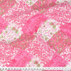 Tecido Tricoline estampa Patchwork Rosa fundo branco Larg 1,47mt 100% algodão - 1
