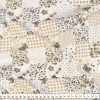 Tecido Tricoline estampa Patchwork marrom fdo branco Larg 1,47mt 100% algodão - 1