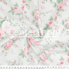 Tecido Tricoline Estampa Rosa Fundo Cza CLaro Larg 1,47mt 100% algodão Preço por Metro -120gr/m2 - 1