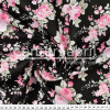 Tecido Tricoline estampa Rosa Fdo Preto  Larg 147cm 100% Algodão 120gr/m2 Preço por Metro - 1