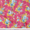 Tecido Tricoline Estampa Floral Fundo Rosa Larg 1,47mt 100% algodão Preço por Metro - 1