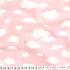 Tecido Tricoline Estampa Nuvem Fundo Rosa  Larg 1,47mt 100% algodão Preço por Metro -120gr/m²  - 1