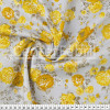 Tecido Tricoline estampa Floral Médio Amarelo Fdo Gelo Larg 147cm 100% Algodão 120gr/m2 Preço por Metro - 1